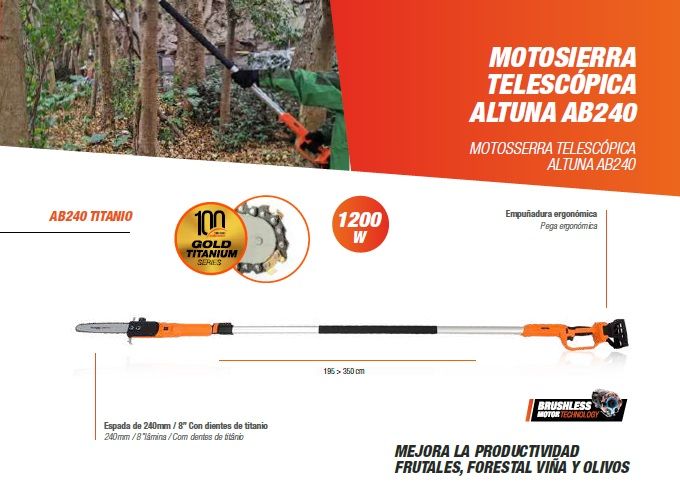 MOTOSIERRA TELESCOPICA ALTUNA