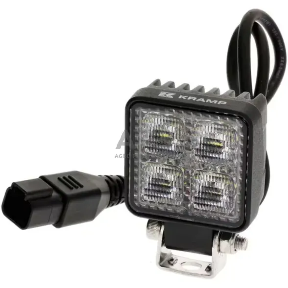 Faro de trabajo LED, 12 W, 1200 lm, cuadrado, 12/24 V, blanco, 53,7 x 75,5 x 32,3 mm enchufe Deutsch, luz de proyección, 8 LEDs