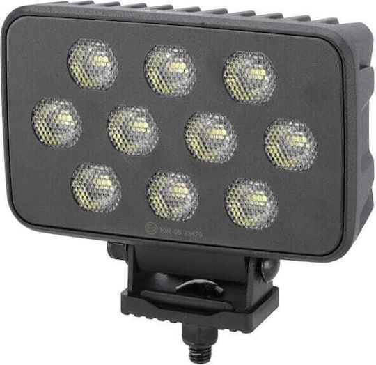 Faro de trabajo LED, 100 W, 8950 lm, rectangular, 12/24 V, blanco, 150 x 112 x 52,7 mm enchufe Deutsch, luz proyección, 20 LEDs