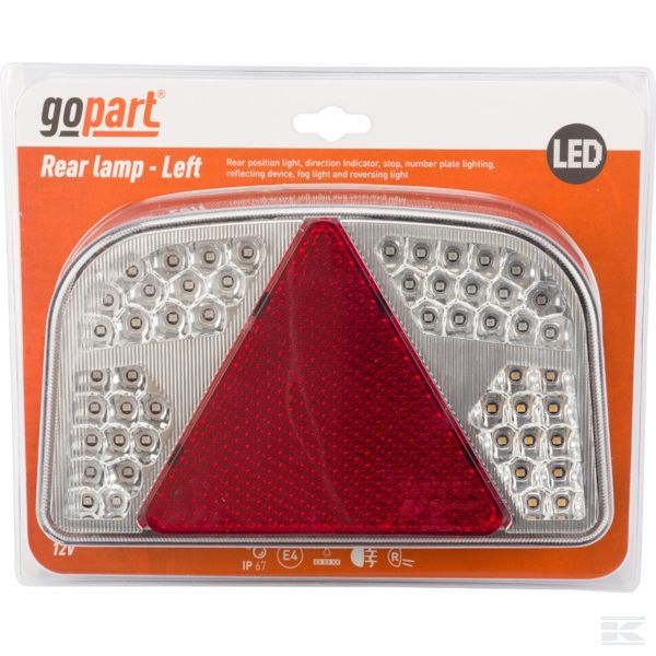 LA91260L Luz multifunction LED, Izda., rectangular, 12 V, 244 x 149 x 48 mm, conexión tipo bayoneta de 7 pines, gopart
