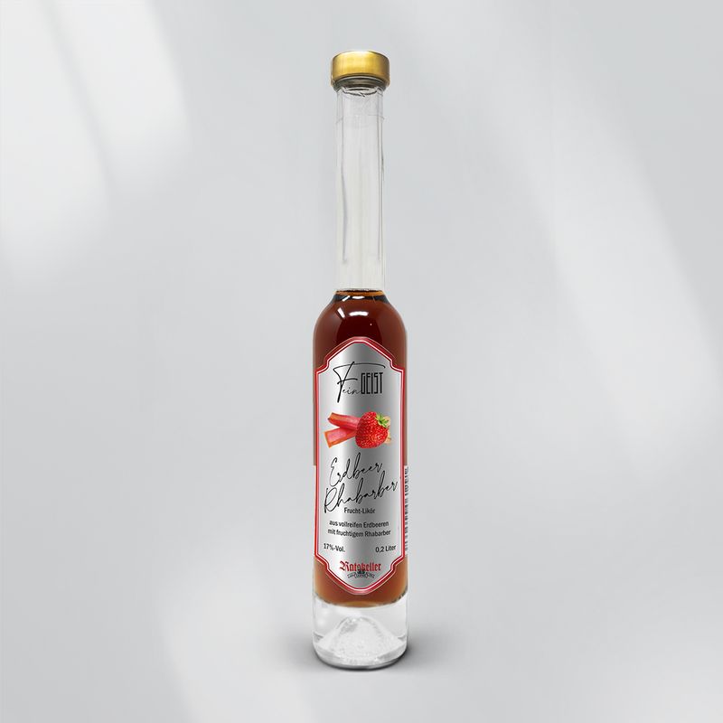 Erdbeer-Rhabarber Frucht-Likör (0,2 L)