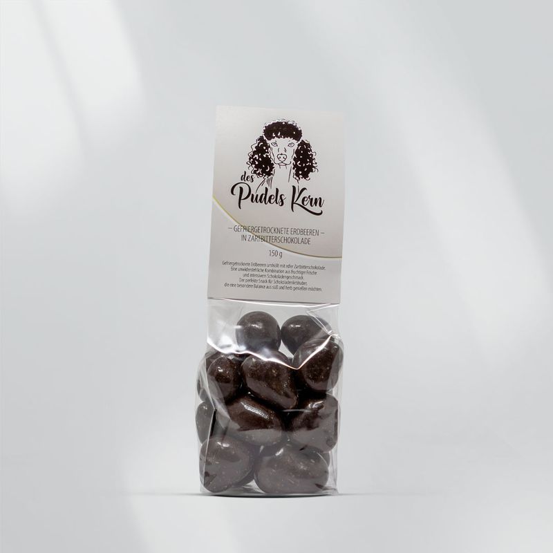 Gefriergetrocknete Erdbeeren in Zartbitterschokolade