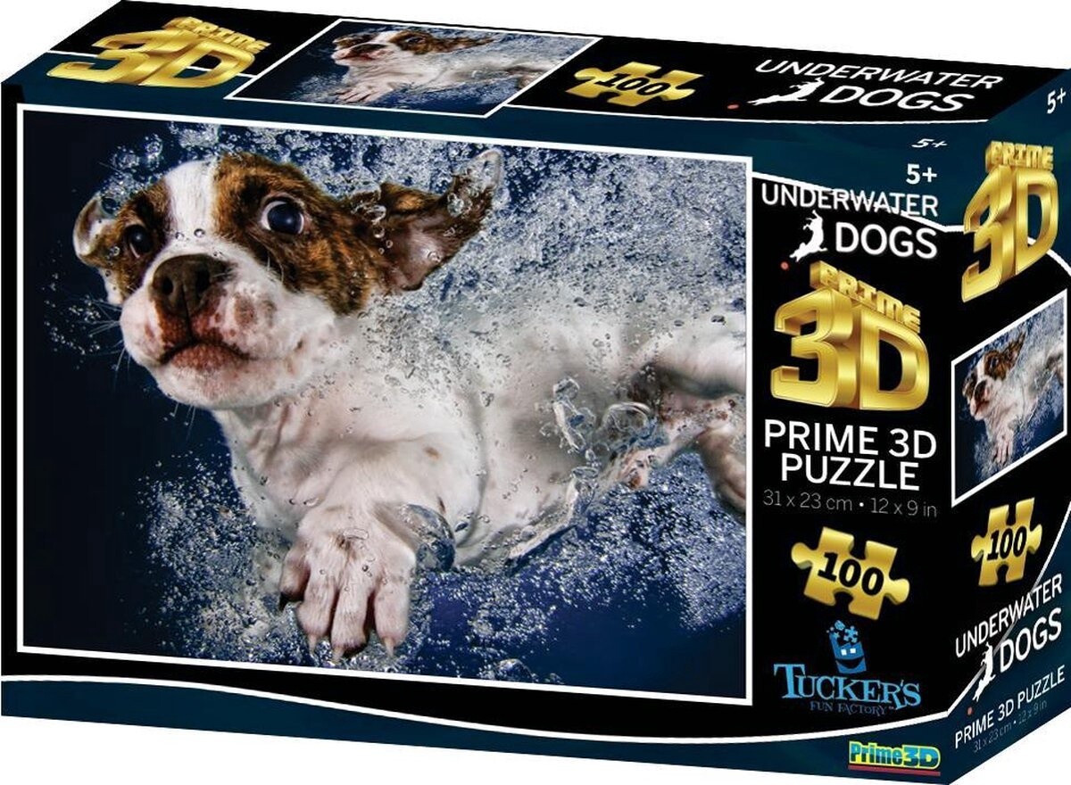 3D Immage Puzzel Underwaterdogs Popcicle (100)
