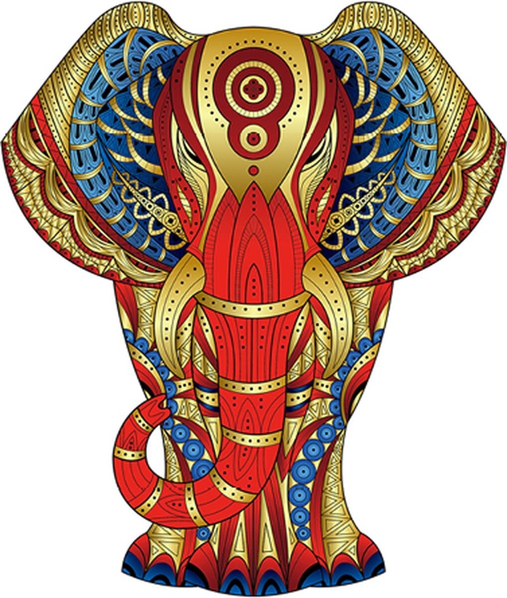 2D Regenboog houten legpuzzel Olifant - 120 stukjes