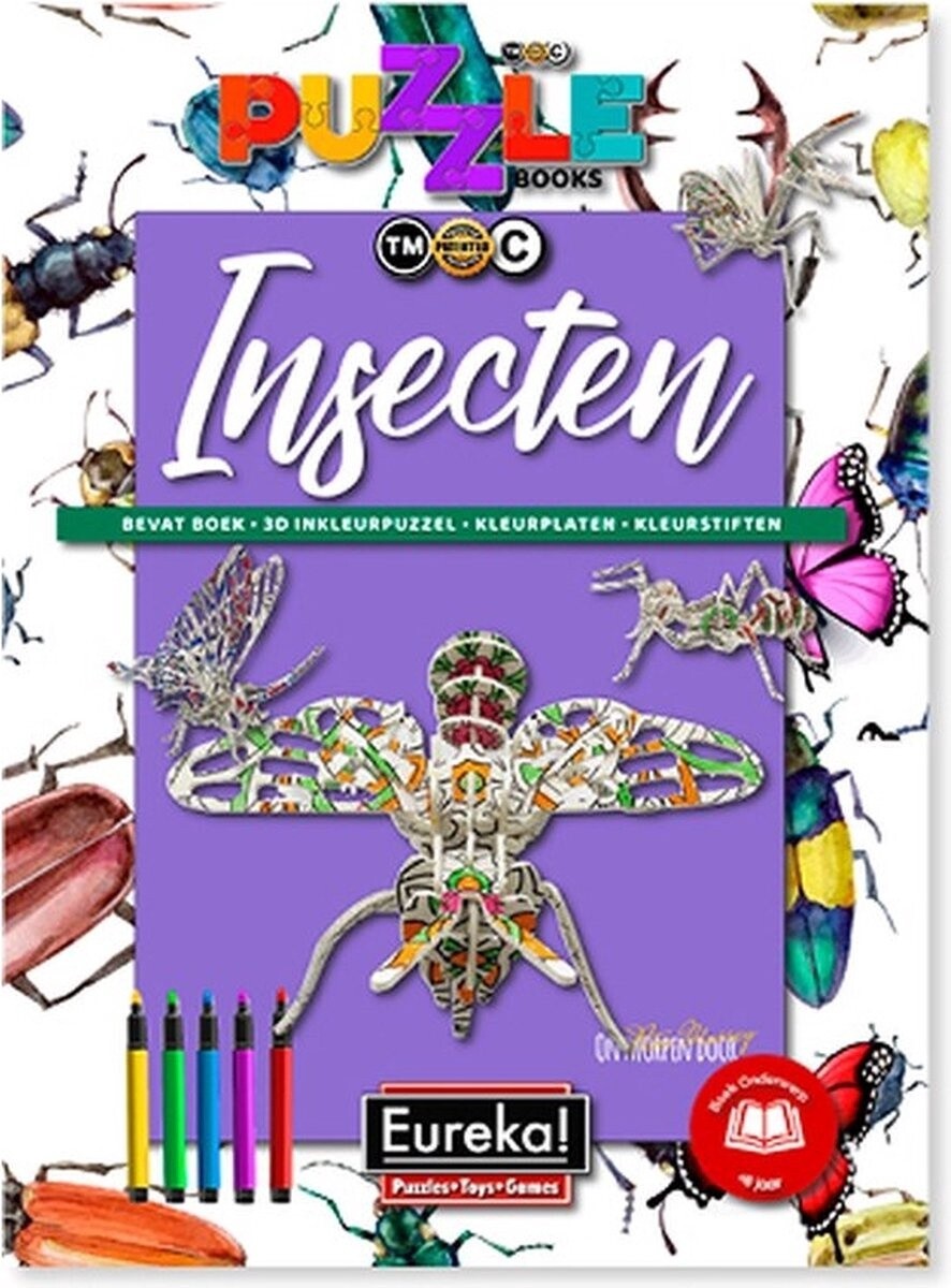 3D Kleur-Puzzelboek Insecten