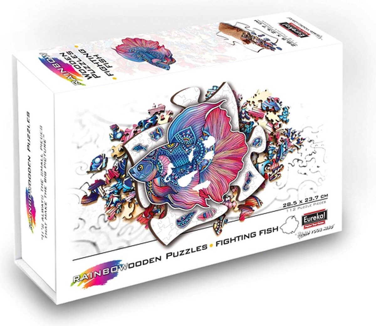 2D Regenboog houten Puzzel - Fighting fish - 112 stukjes