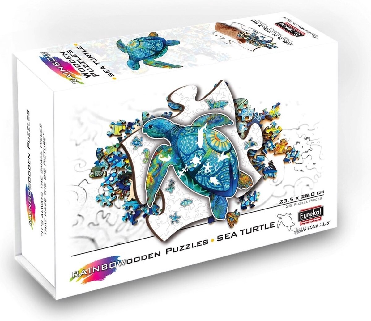 2D Regenboog houten Puzzel - Sea turtle - 125 stukjes