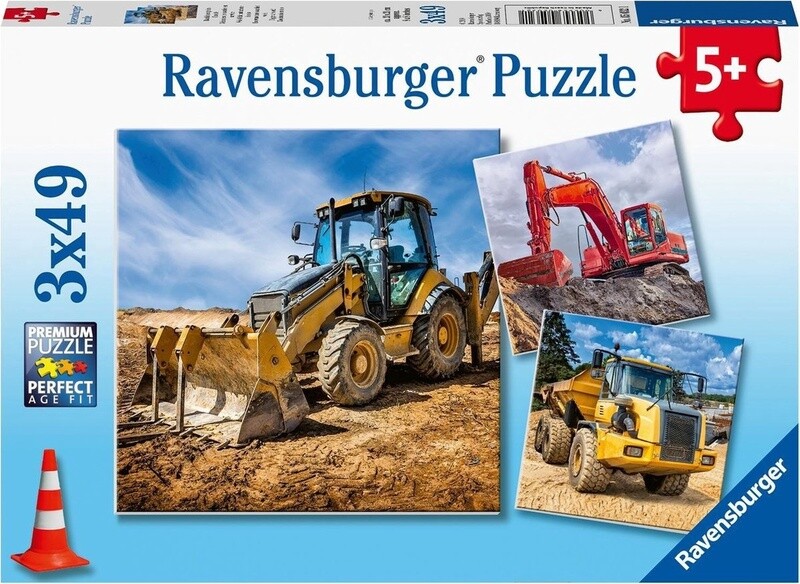 Ravensburger Puzzel Bouwmachines aan het werk - 3x49 stukjes
