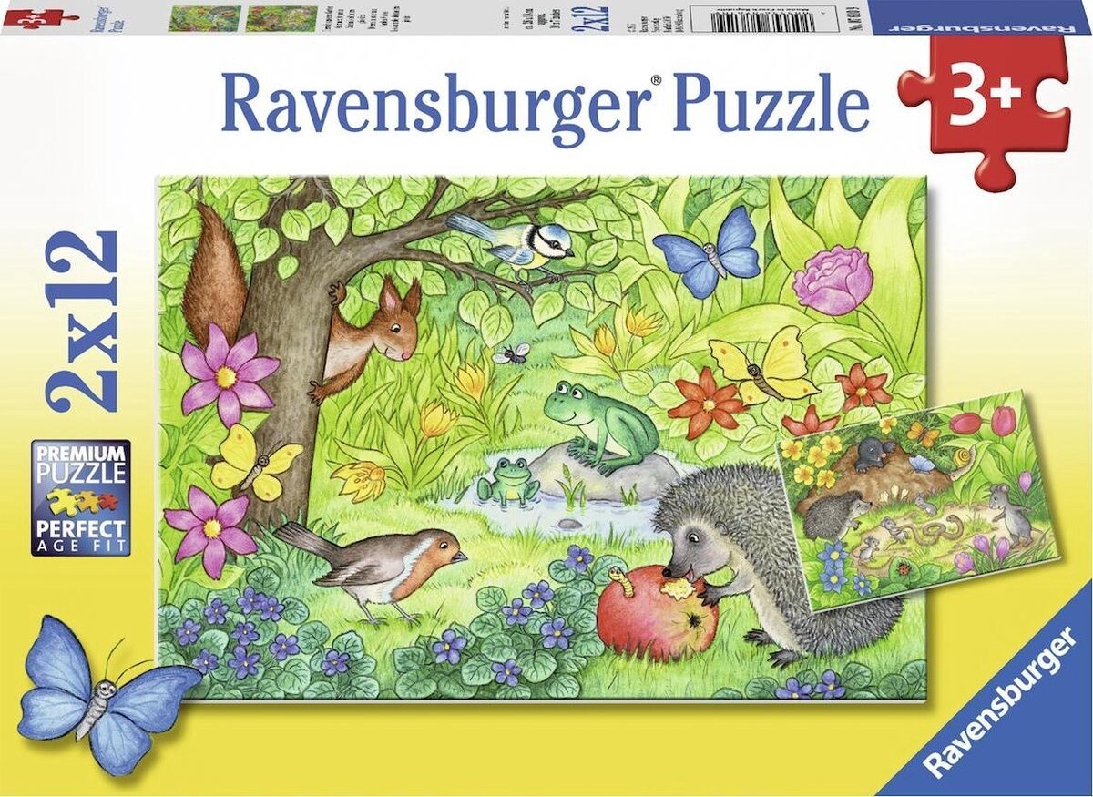 Ravensburger Puzzel Dieren in onze tuin - 2x12 stukjes