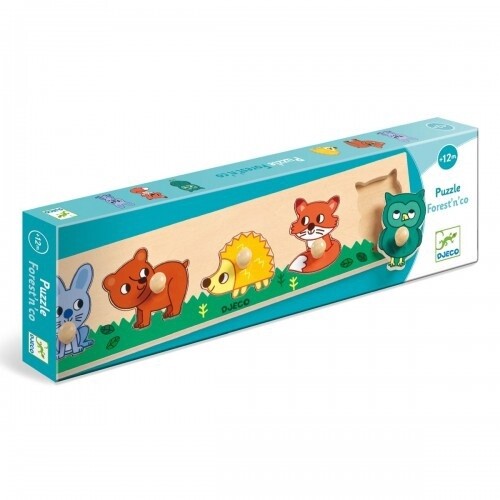 Houten Knop Puzzel Forest&#39;n&#39;co - 5 stukjes
