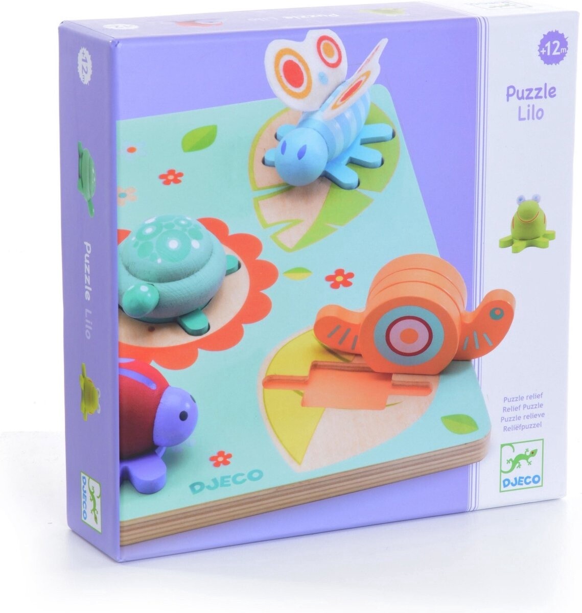 Houten Knop Puzzel Kriebelbeestjes &#39;Lilo&#39; - 5 stukjes