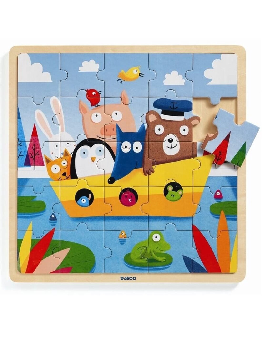 Houten Puzzel  Boot - 25stukjes