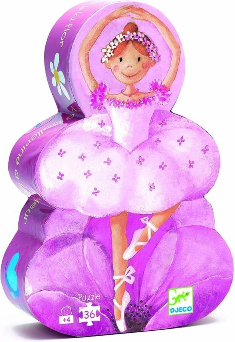 Silhouette Puzzel De ballerina met de bloem - 36 stukjes