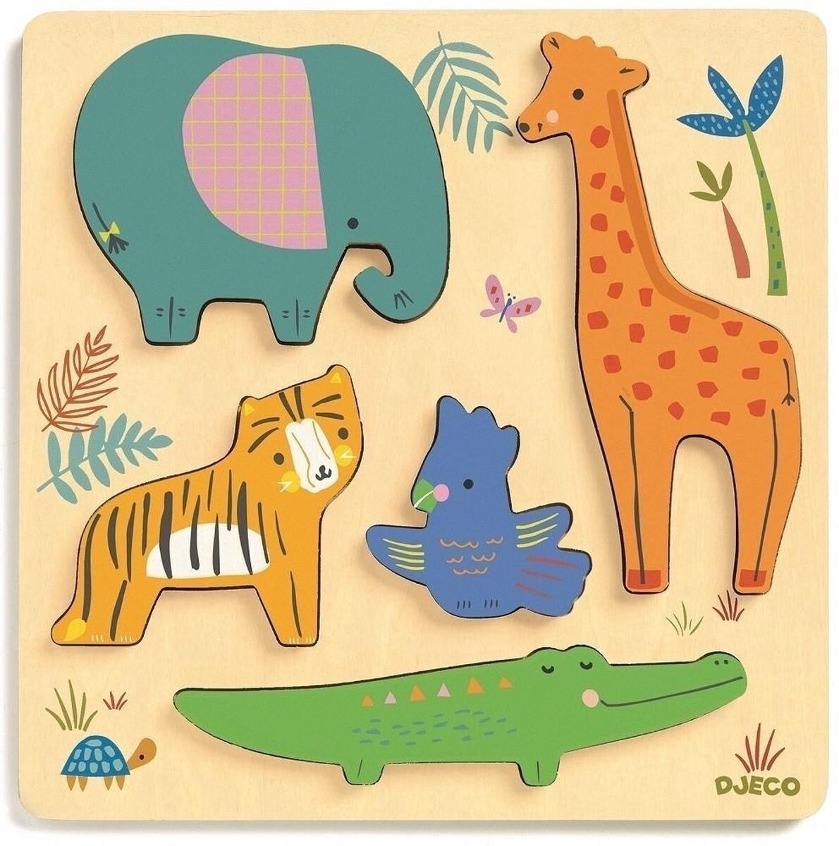 Houten Puzzel Woody Jungle - 5 stukjes