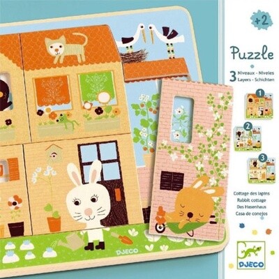 Houten Puzzel Chez -Carot - 12 stukjes