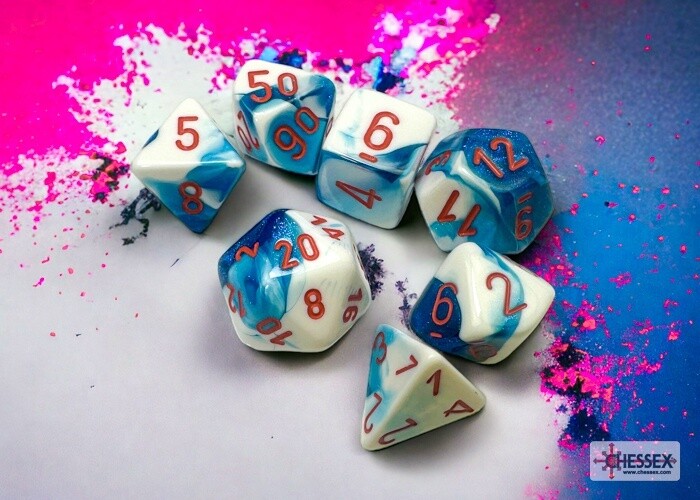 d&amp;d set gemini astral blue white/red