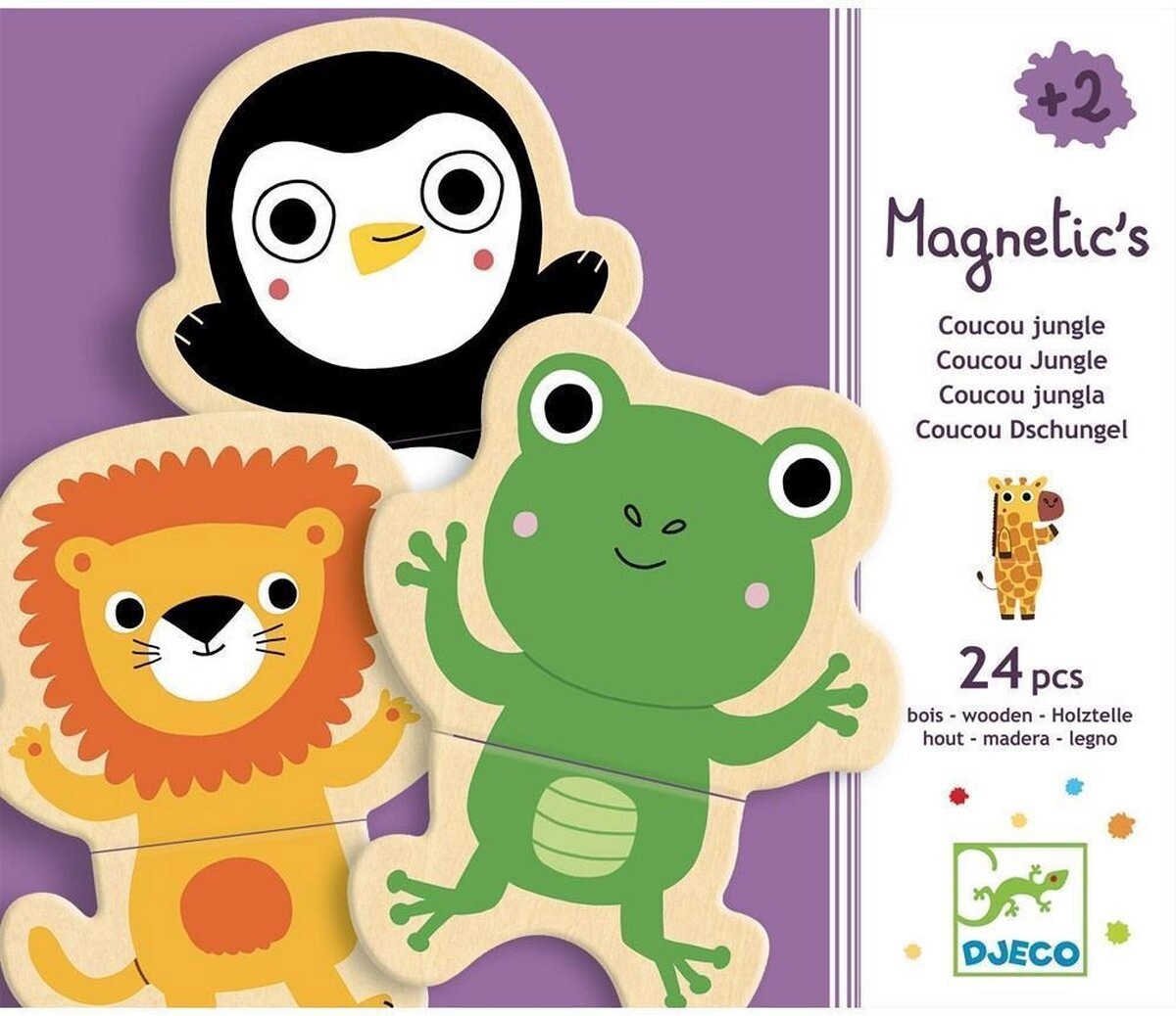 Magneet Puzzel Dieren Coucou Jungle - 24 stukjes