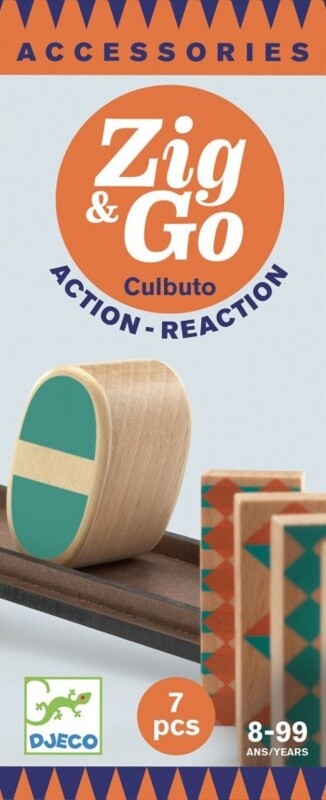 Zig &amp; Go Actie-Reactie Baan, Uitbreidingsset Culbuto - 7 stuks