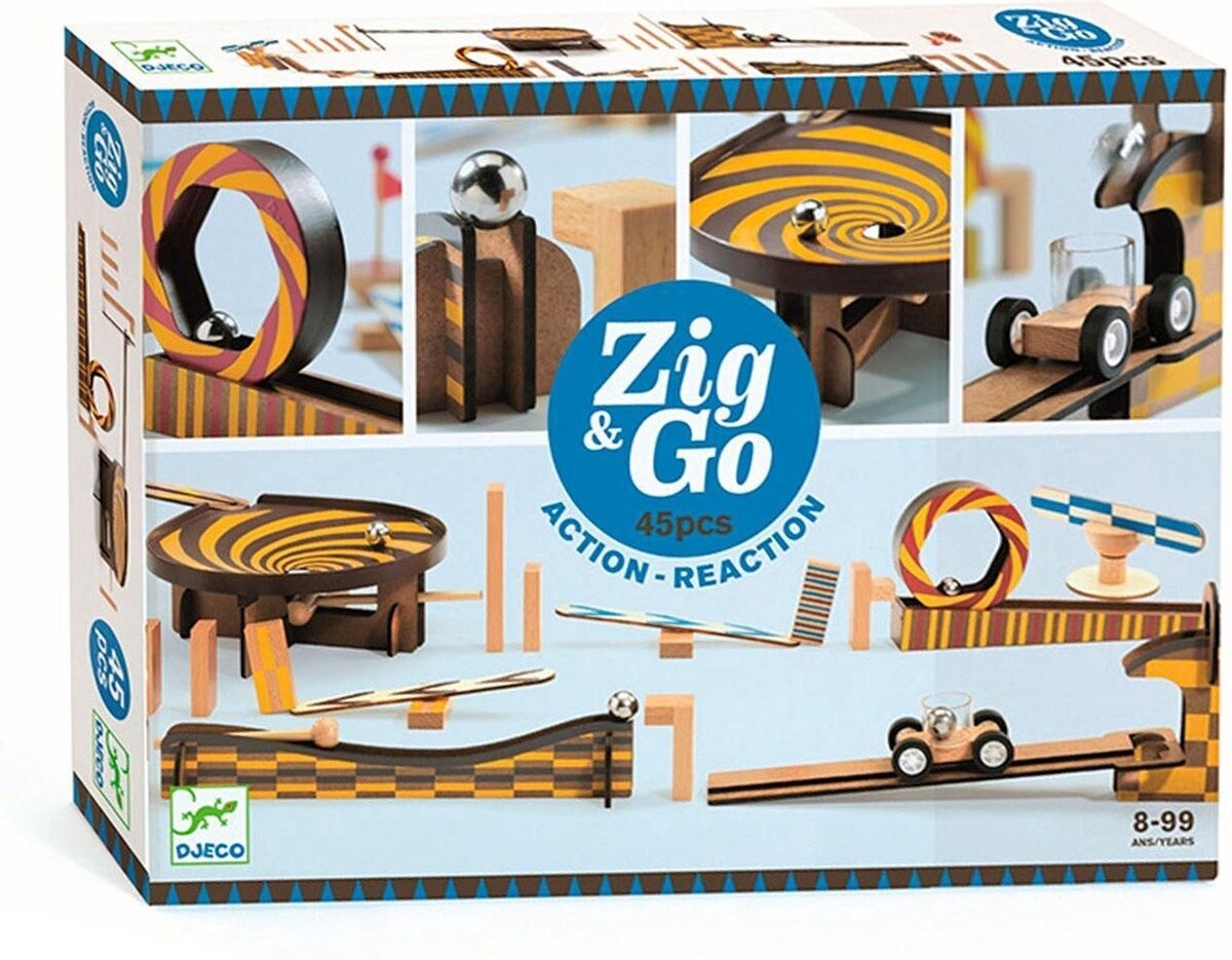 Zig &amp; Go Actie Reactie Baan - 45 stuks