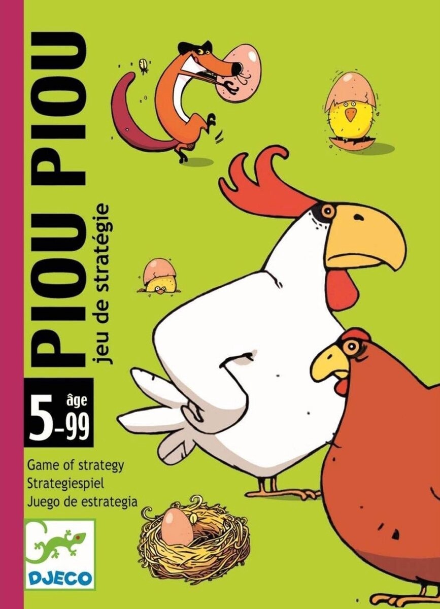Paniek in het kippenhok - Kaartspel Piou Piou