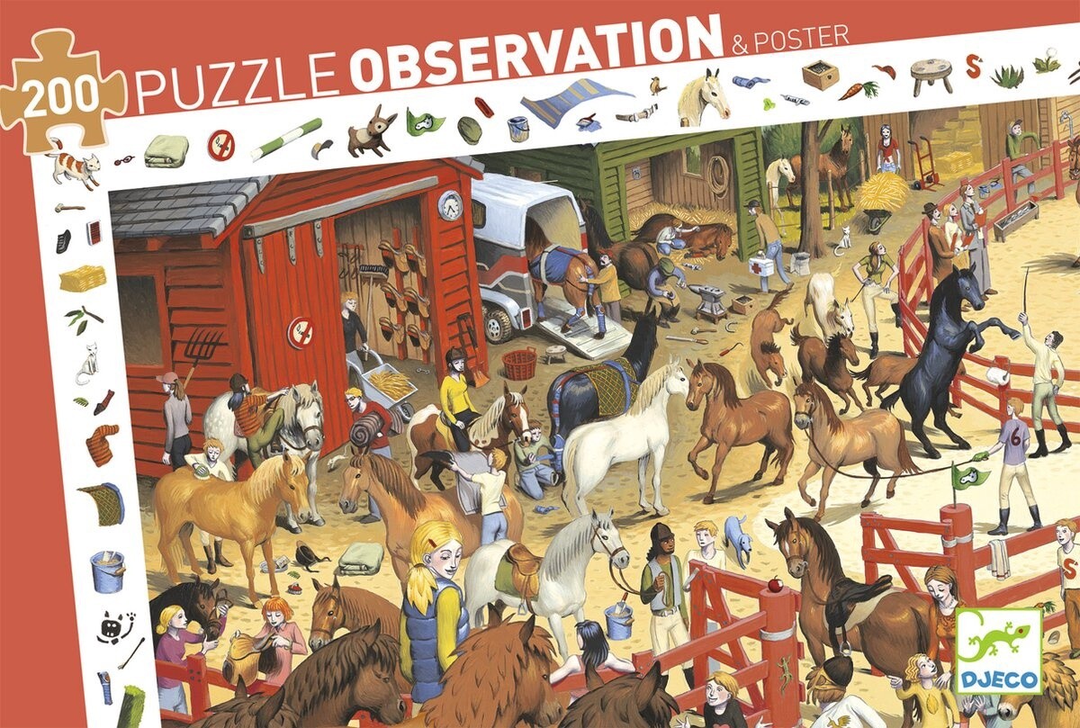 Observatie Puzzel Drukte op de manege - 200 stukjes