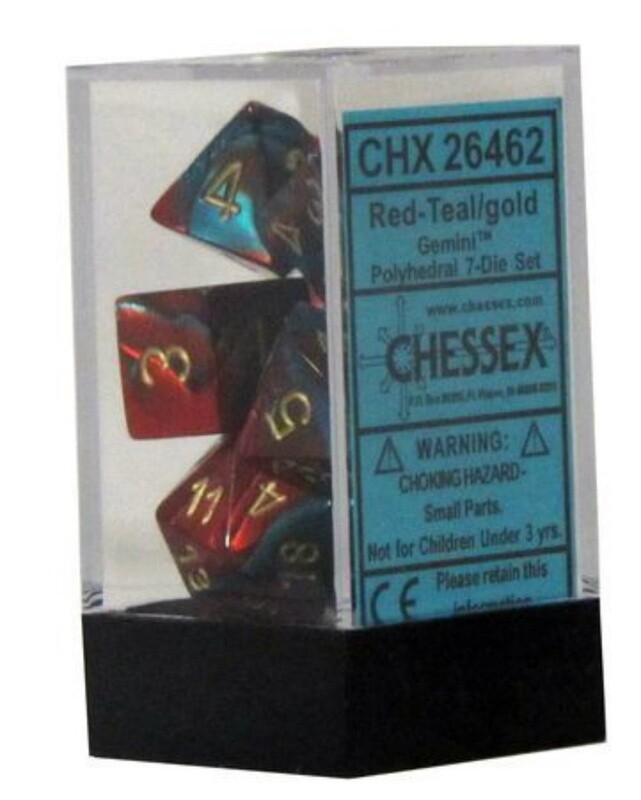 d&amp;d set Gemini Red teal/gold