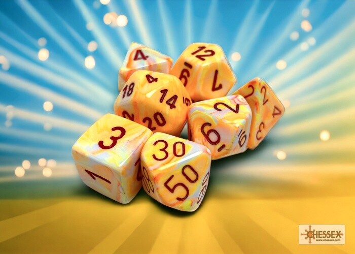 d&amp;d set festive sunburst/red