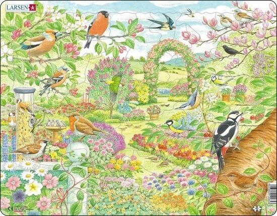 Larsen Tuinvogels en Bloemen - 60 Stukjes