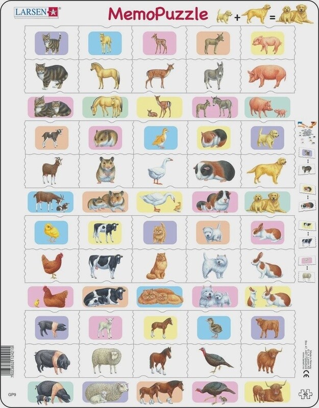 Larsen Memo Puzzel Ouder- En Babydieren Junior - 40 Stukjes