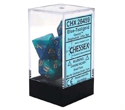 Set D&amp;D Gemini Blue teal Gold