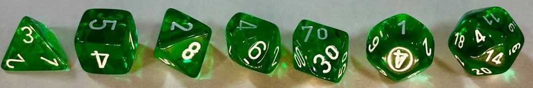 Set D&amp;D translucent Green White