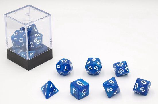 Blauw Parelmoer D&amp;D set dice