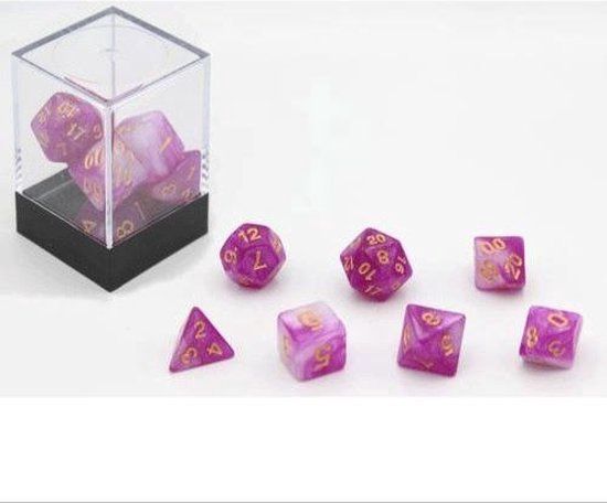 D&amp;D Dice set Stardust Paars Wit