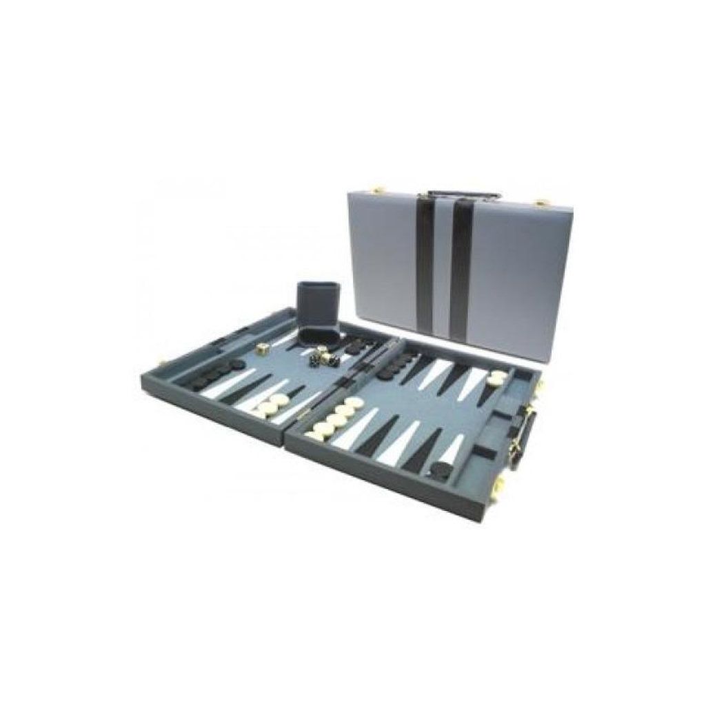 Backgammon Grijs wit Zwart