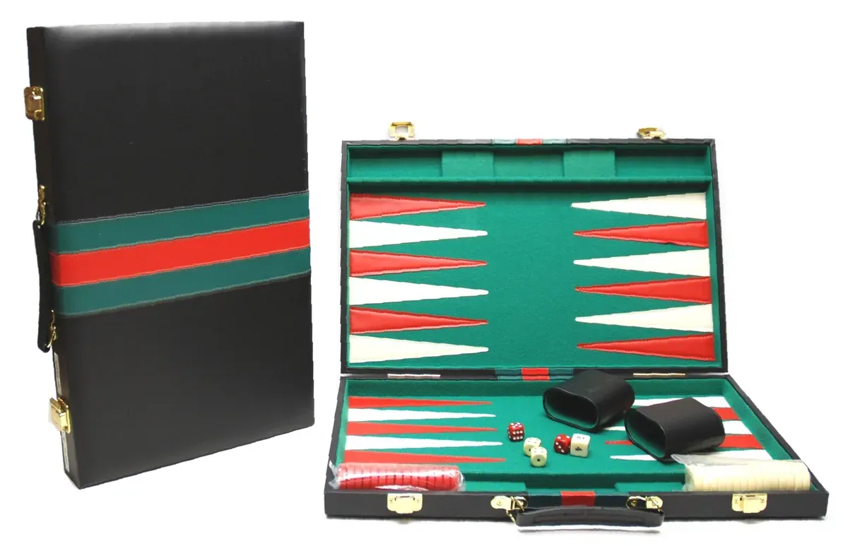 Backgammon Zwart groen rood