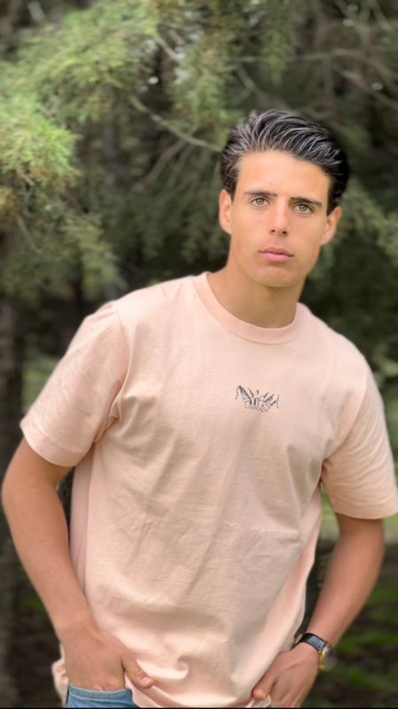 Camiseta Cabeza Azul Pico Melocotón