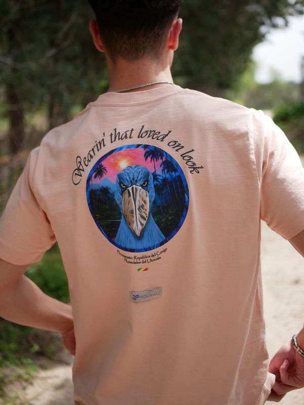 Camiseta Cabeza Azul Pico Melocotón