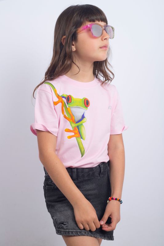 Mi Camiseta Gran Rana Rosa Algodón