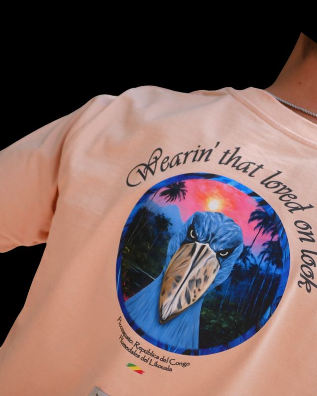 Camiseta Cabeza Azul Pico Melocotón