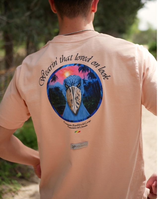 Camiseta Cabeza Azul Pico Melocotón