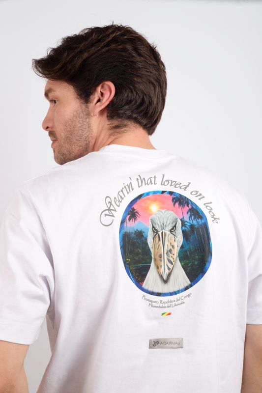 Camiseta Cabeza Gris Pico Blanco