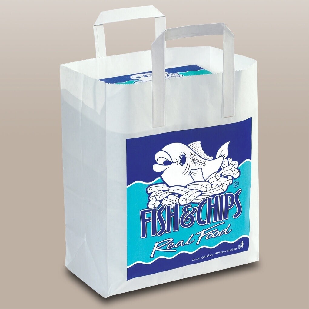 Fish &amp; Chips White Bags 14x11 500pcs