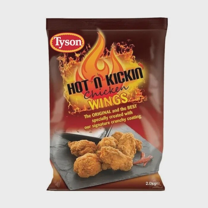 Tyson Hot 'n' Kickin Halal Chicken Wings 1x2kg