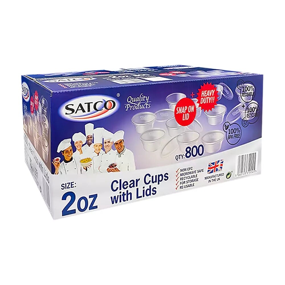 Satco 2oz Clear Cups &amp; Lids 800pcs