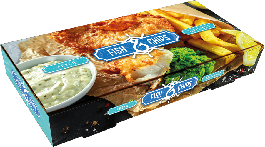 Fish &amp; Chips Box Large 12&quot; 1x90pcs