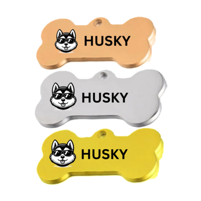 HUSKY STYLE 1  - STAINLESS STEEL DOG TAG