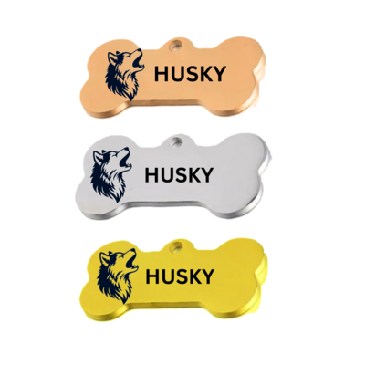 HUSKY STYLE 2  - STAINLESS STEEL DOG TAG