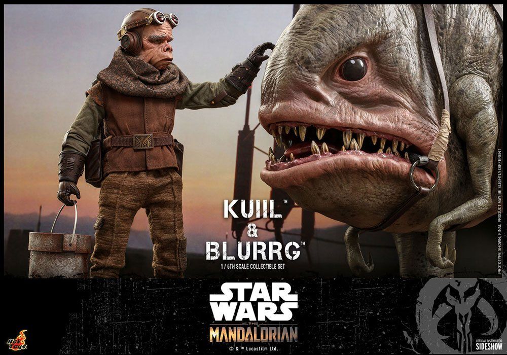 Star Wars The Mandalorian pack 2 figurines Kuiil &amp; Blurrg HOT TOYS
