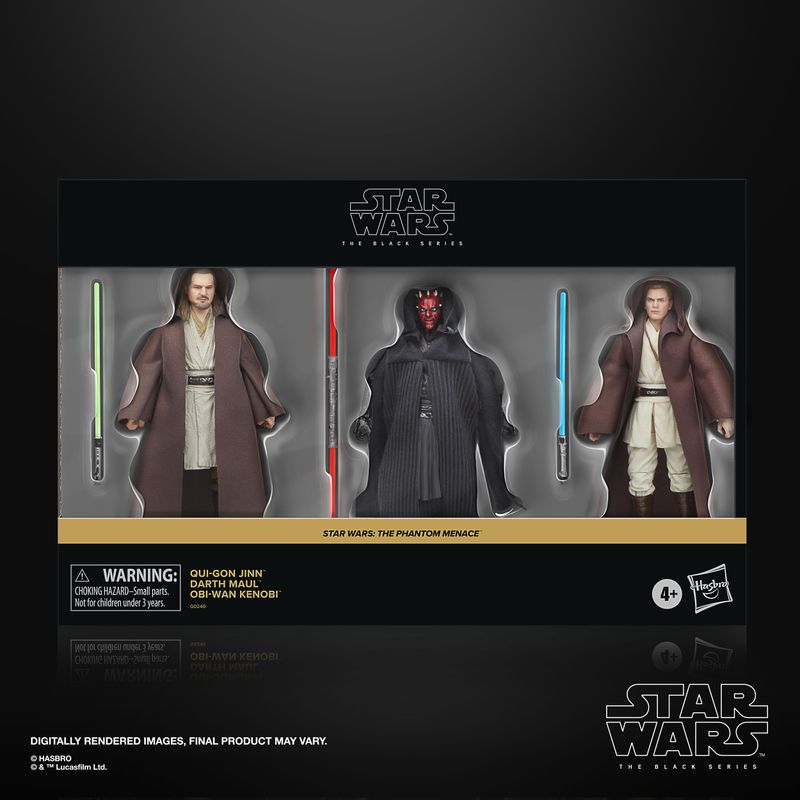 Star Wars Episode I Black Series pack 3 figurines Qui-Gon Jinn, Darth Maul, Obi-Wan Kenobi 15 cm
