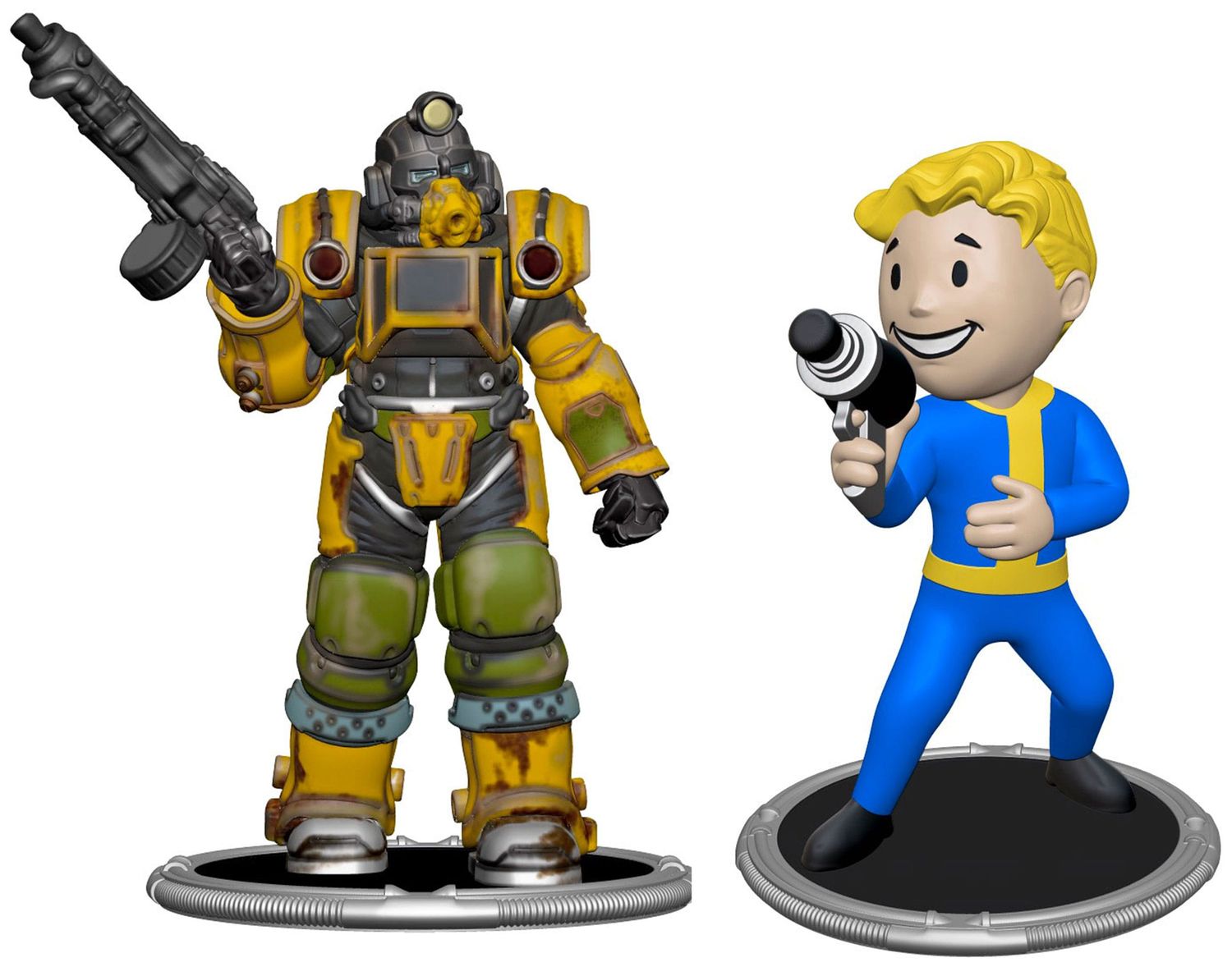 Fallout pack 2 figurines Set A Excavator &amp; Vault Boy (Gun) 7 cm